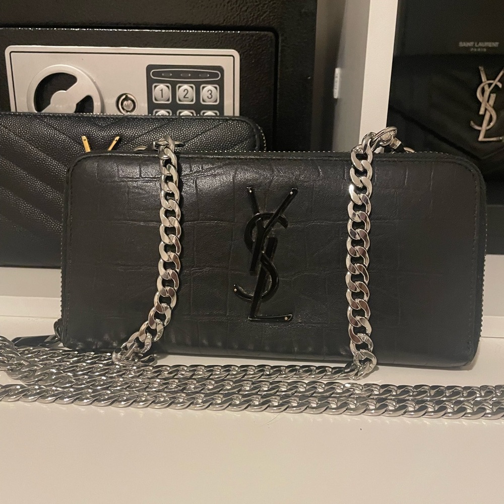 Authentic YSL Croc long WOC vintage